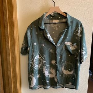 ASOS DESIGN mix-and-match astrology print 100% modal pajama shirt.